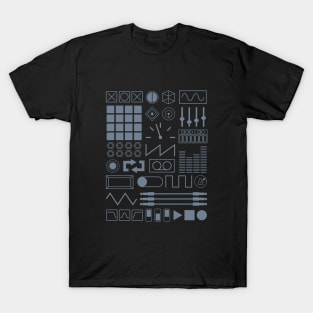 Electronic Musician Synth, Sampler and Drum Machine Controls T-Shirt - Grey T-Shirt